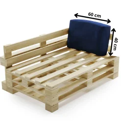 Coussin Palette Déhoussable Imperméable Angle BANANAIR 60 x 40 cm Bleu