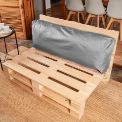 Coussin Palette Déhoussable Imperméable Dossier BANANAIR 120 x 40 cm Gris foncé