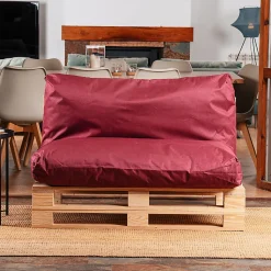 Coussin Palette Déhoussable Imperméable BANANAIR 120 x 60 cm Rouge