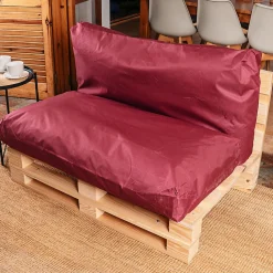 Coussin Palette Déhoussable Imperméable BANANAIR 120 x 60 cm Rouge