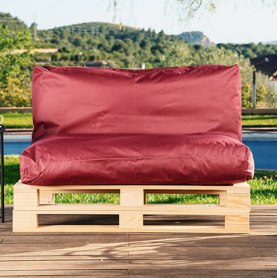 Coussin Palette Déhoussable Imperméable BANANAIR 120 x 60 cm Rouge