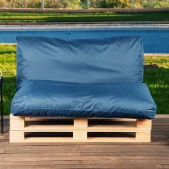 Coussin Palette Déhoussable Imperméable BANANAIR 120 x 60 cm Bleu