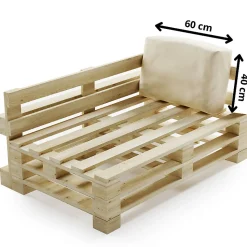 Coussin Palette Déhoussable Imperméable Angle BANANAIR 60 x 40 cm Beige