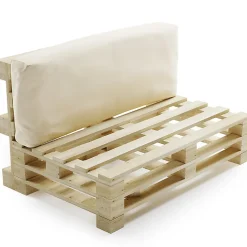 Coussin Palette Déhoussable Imperméable Dossier BANANAIR 120 x 40 cm Beige