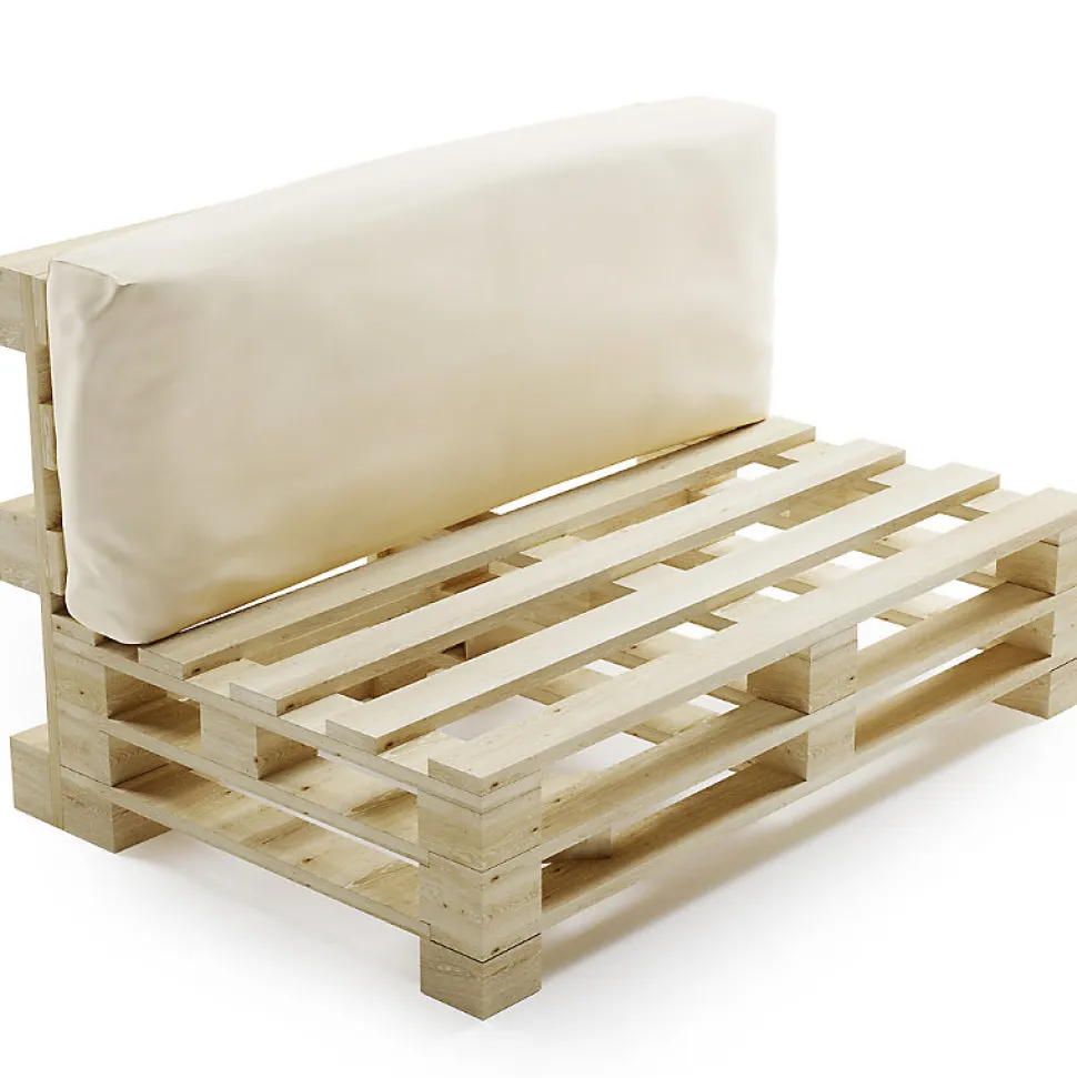 Coussin Palette Déhoussable Imperméable Dossier BANANAIR 120 x 40 cm Beige