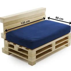 Coussin Palette Déhoussable Imperméable Assise BANANAIR 120 x 80 cm Bleu