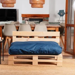 Coussin Palette Déhoussable Imperméable Assise BANANAIR 120 x 80 cm Bleu