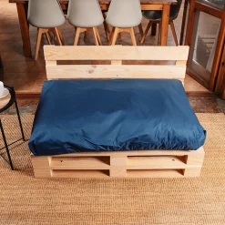 Coussin Palette Déhoussable Imperméable Assise BANANAIR 120 x 80 cm Bleu