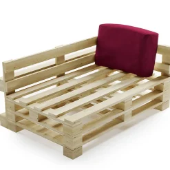 Coussin Palette Déhoussable Imperméable Angle BANANAIR 60 x 40 cm Rouge