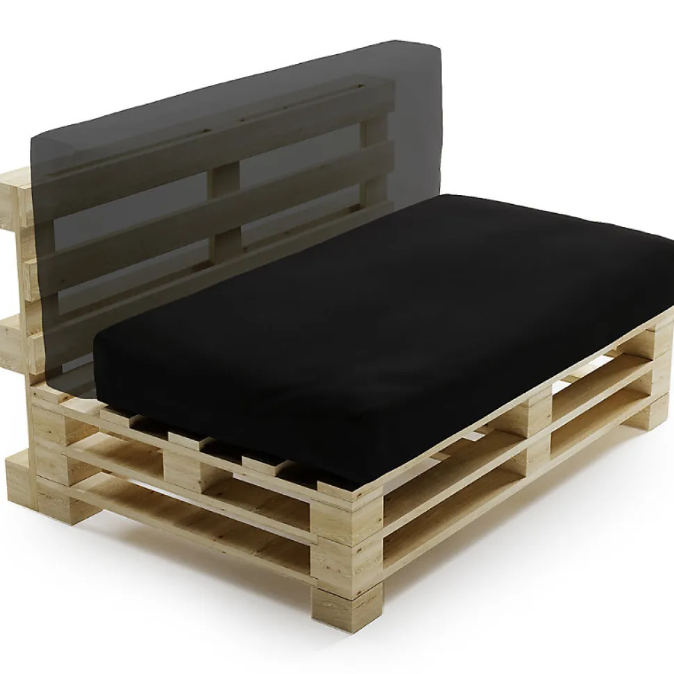 Coussin Palette Déhoussable Imperméable BANANAIR 120 x 60 cm Noir