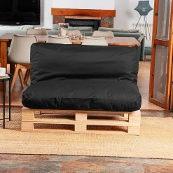 Coussin Palette Déhoussable Imperméable BANANAIR 120 x 60 cm Noir