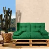 Coussin palette Mykonos vert L.120 x l.80 x ep.10cm