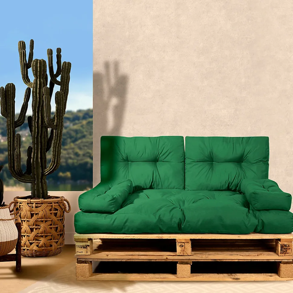 Coussin palette Mykonos vert L.120 x l.80 x ep.10cm