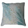 Coussin palme Reduna vert, blanc et doré l.45 x L.45 cm