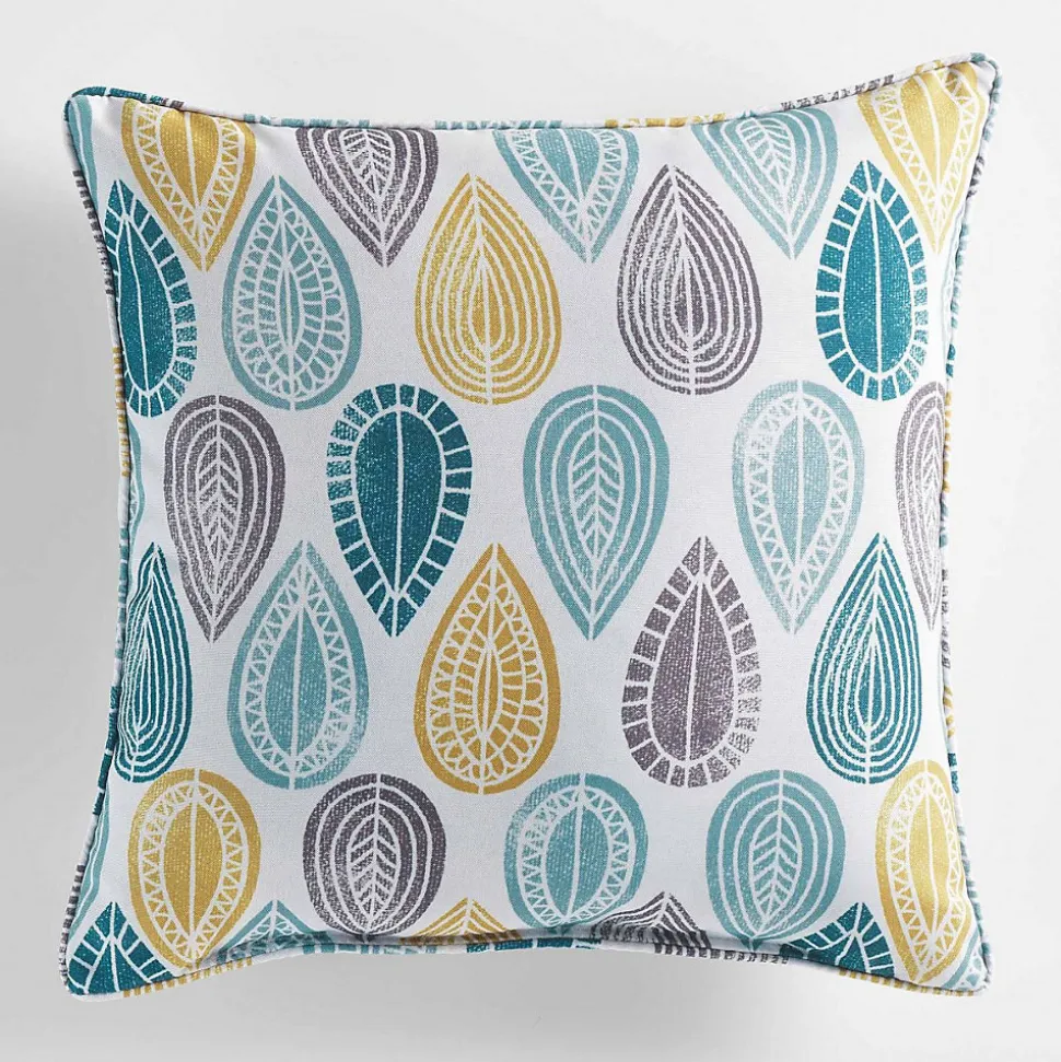 Coussin Passepoil polyester imprime Modele Palpito Blanc 40 x 40 cm