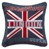 Coussin Passepoil polyester imprime Modele Londres 40 x 40 cm