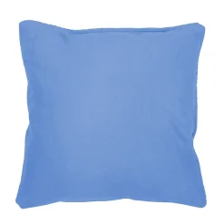 Coussin Passepoil Uni Panama Bleu Azur 60 x 60 cm