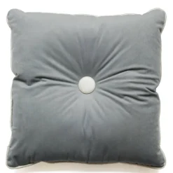 Coussin Passepoil velours uni Energy Gris 40 x 40 cm