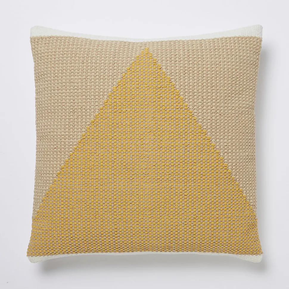 Coussin polyester Sagar jaune L.45 x l.45 cm