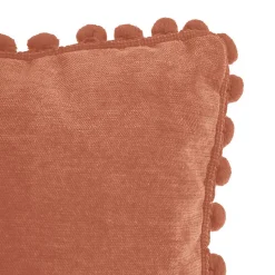 Coussin pompons - rose terracotta - 40x40 cm - Atmosphera