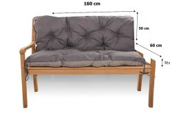 Coussin pour banc de jardin 160x60x50cm coussin de banc de jardin 3 places Anthracite coussin de balançoire coussin banc extérieur