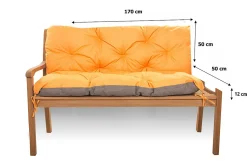 Coussin pour banc de jardin 170x50x50cm coussin de banc de jardin 3 places Orange coussin de balançoire coussin de banc extérieur