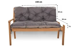 Coussin pour banc de jardin 150x50x50cm coussin de banc de jardin Anthracite coussin de balançoire coussin de banc extérieur