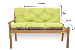 Coussin pour banc de jardin 150x50x40cm coussin de banc de jardin Citron vert coussin de balançoire coussin de banc extérieur