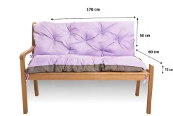 Coussin pour banc de jardin 170x60x50cm coussin de banc de jardin 3 places Violet coussin de balançoire coussin de banc extérieur