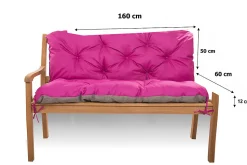Coussin pour banc de jardin 160x60x50cm coussin de banc de jardin 3 places Rosa coussin de balançoire coussin de banc extérieur