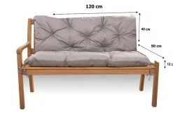Coussin pour banc de jardin 120x50x40cm, coussin de banc de jardin Gris coussin de banc extérieur, coussin de balançoire