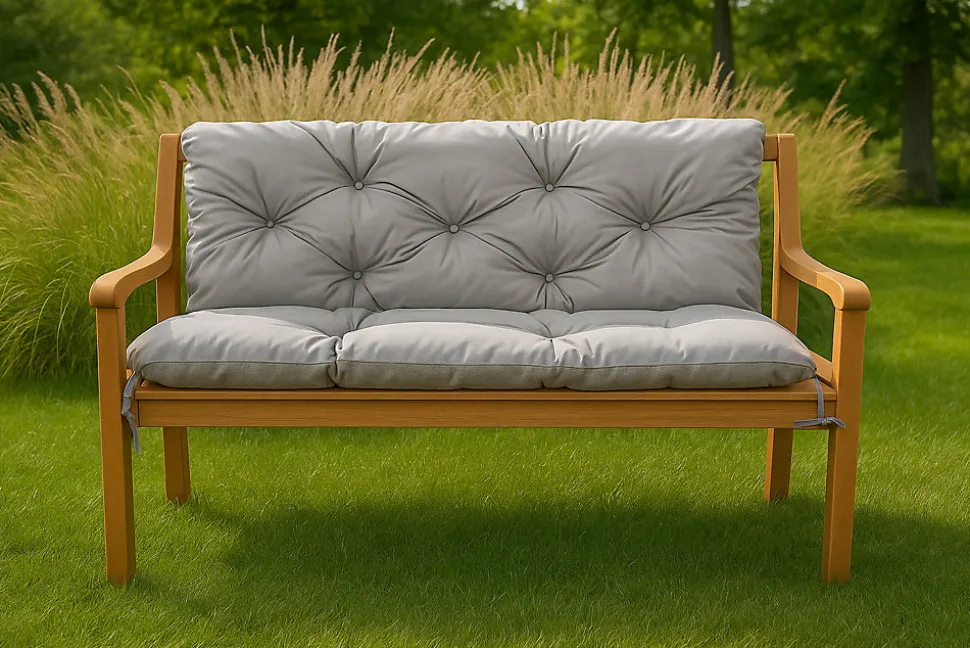 Coussin pour banc de jardin 120x50x40cm, coussin de banc de jardin Gris coussin de banc extérieur, coussin de balançoire