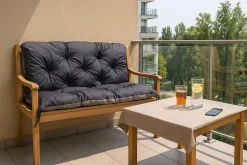 Coussin pour banc de jardin 170x60x50cm coussin de banc de jardin 3 places Bleu coussin de balançoire coussin de banc extérieur