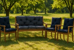 Coussin pour banc de jardin 170x60x50cm coussin de banc de jardin 3 places Bleu coussin de balançoire coussin de banc extérieur