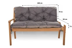 Coussin pour banc de jardin 100x50x40cm, coussin de banc de jardin Anthracite coussin de balançoire extérieur, coussin de jardin