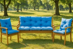 Coussin pour banc de jardin 160x50x40cm coussin de banc de jardin Bleu coussin de balançoire coussin de banc extérieur