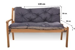 Coussin pour banc de jardin 120x50x50cm, coussin de banc de jardin Bleu coussin de banc extérieur, coussin de balançoire
