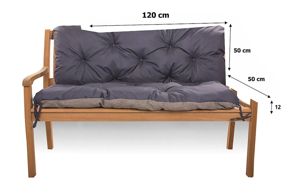 Coussin pour banc de jardin 120x50x50cm, coussin de banc de jardin Bleu coussin de banc extérieur, coussin de balançoire