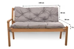 Coussin pour banc de jardin 140x50x50cm coussin de banc de jardin Gris coussin de balançoire coussin de banc extérieur