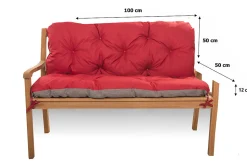 Coussin pour banc de jardin 100x50x50cm, coussin de banc de jardin Rouge, coussin de balançoire extérieur, coussin de jardin