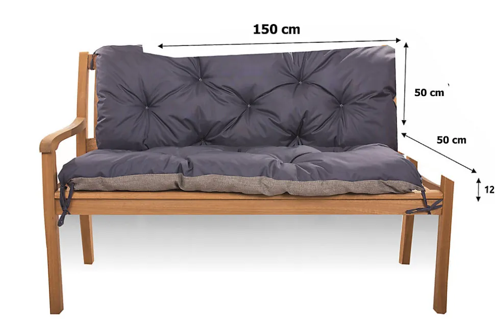 Coussin pour banc de jardin 150x50x50cm coussin de banc de jardin Bleu coussin de balançoire coussin de banc extérieur