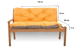 Coussin pour banc de jardin 140x60x50cm coussin de banc de jardin Orange coussin de balançoire coussin de banc extérieur