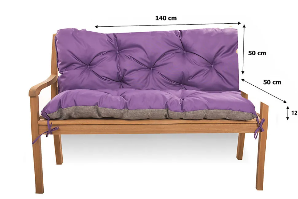 Coussin pour banc de jardin 140x50x50cm coussin de banc de jardin Violet coussin de balançoire coussin de banc extérieur