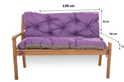 Coussin pour banc de jardin 120x50x40cm, coussin de banc de jardin Violet coussin de banc extérieur, coussin de balançoire
