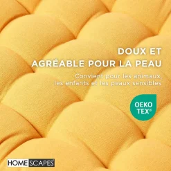 Coussin pour banc de jardin 2 places, jaune moutarde - HOMESCAPES