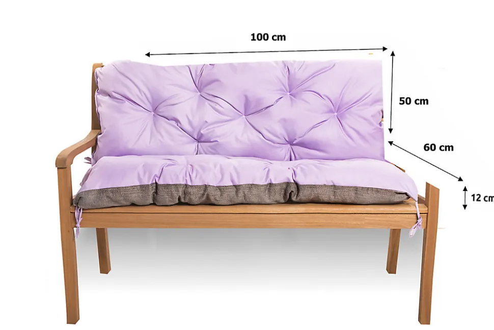 Coussin pour banc de jardin 100x60x50cm, coussin de banc de jardin Violet, coussin de balançoire extérieur, coussin de jardin