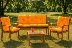 Coussin pour banc de jardin 120x50x40cm, coussin de banc de jardin Orange coussin de banc extérieur, coussin de balançoire