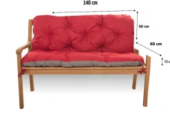 Coussin pour banc de jardin 140x60x50cm coussin de banc de jardin Rouge coussin de balançoire coussin de banc extérieur
