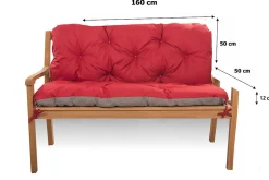 Coussin pour banc de jardin 160x50x50cm coussin de banc de jardin 3 places Rouge coussin de balançoire coussin de banc extérieur