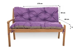 Coussin pour banc de jardin 170x60x50cm coussin de banc de jardin 3 places Violet coussin de balançoire coussin de banc extérieur